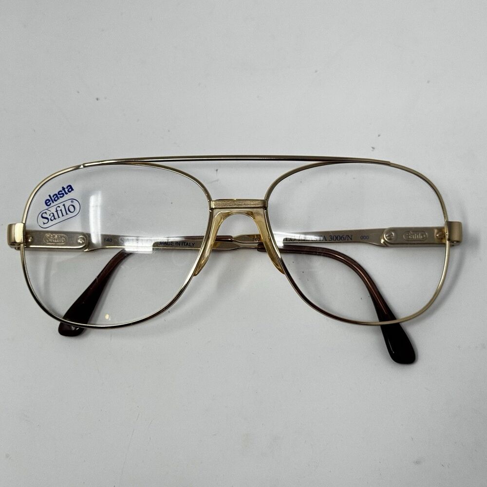 Safilo Elasta 3006/N 000 Gold Eyeglass Frames Vintage 1970s-80s 59-17-140 New - Picture 10 of 11